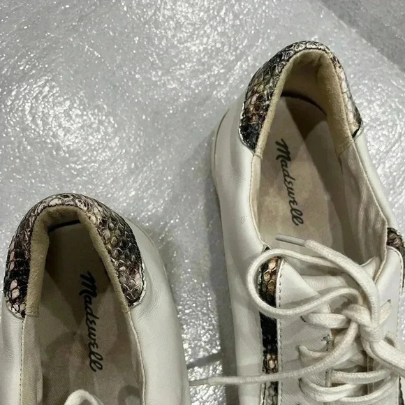 [W9M/M7M]Madewell Sidewalk Low-Top Sneakers in Snake  Embossed Leather - Picture 7 of 11